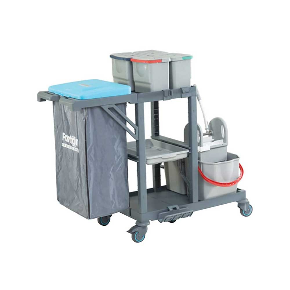 Janitorial Multi Purpose Service Cart Bag With Lid + Platform